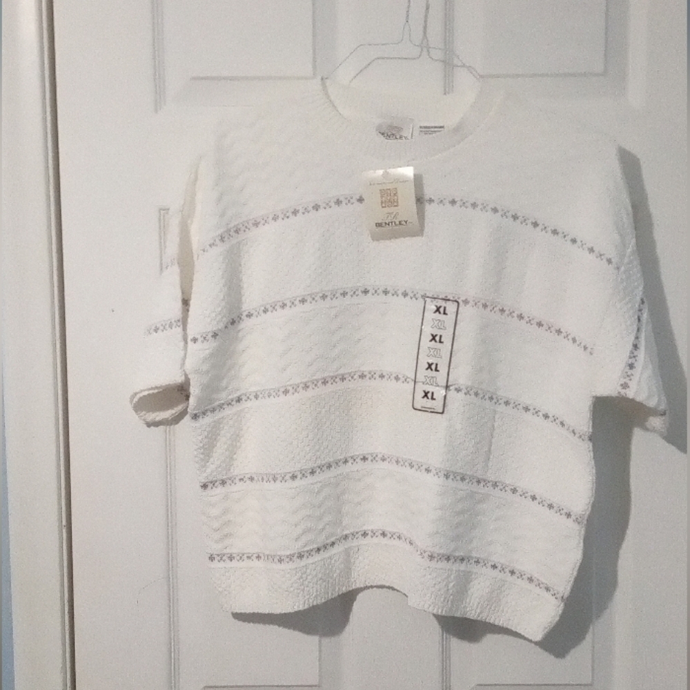 White Women's Crew Neck Sweater - Picture 1 of 6